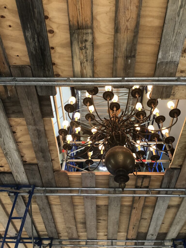 chandelier with scaffolding